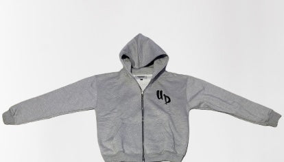gray signature zip up